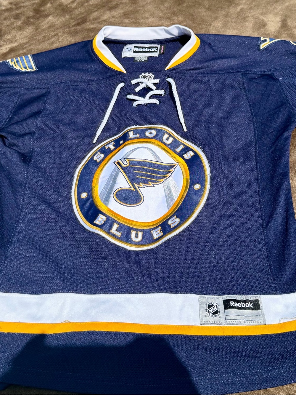 Reebok St. Louis Blues Navy and White Hockey Jersey